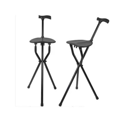 Wandelstok met zitje (Zwart), Diversen, Wandelstokken, Nieuw, Opvouwbaar, Verzenden