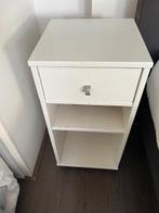 2 houten nachtkastjes (wit), Huis en Inrichting, Ophalen, Gebruikt, Minder dan 45 cm, 55 tot 70 cm