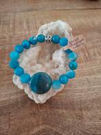 Natuurkralen armband Apatiet Druzy Agaat Turkoois 10mm, Overige materialen, Met edelsteen, Blauw, Nieuw