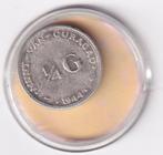Curacao 1/4 Gulden 1944 PD met randschaafje, Postzegels en Munten, Munten | Nederland, Verzenden, Zilver, 25 cent, Koningin Wilhelmina