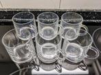 Strakke theeglazen met oor, Gebruikt, Ophalen of Verzenden, Glas, Effen