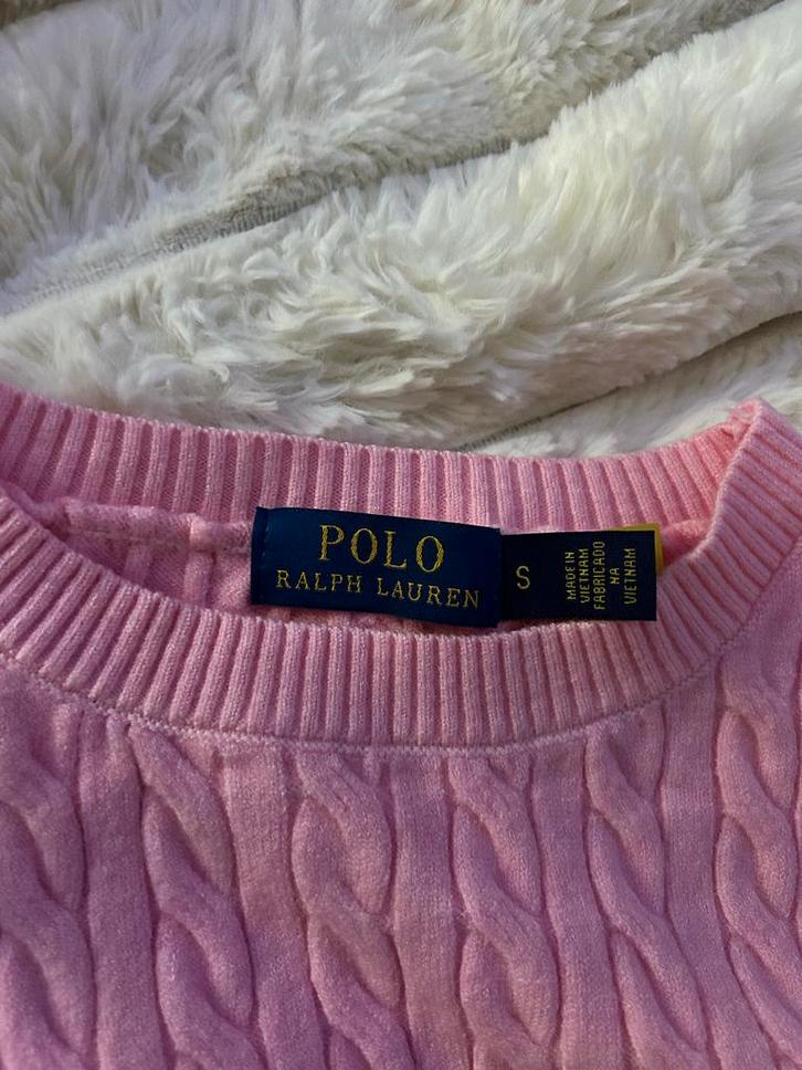 Roze Polo Ralph Lauren Kabeltrui - Maat S, Kleding | Dames, Truien en Vesten, Nieuw, Maat 36 (S), Roze, Verzenden