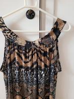 Travelstof animal print leopard tijger jurk jurkje maat M, Kleding | Dames, Jurken, Maat 38/40 (M), Bruin, Nieuw, Ophalen of Verzenden