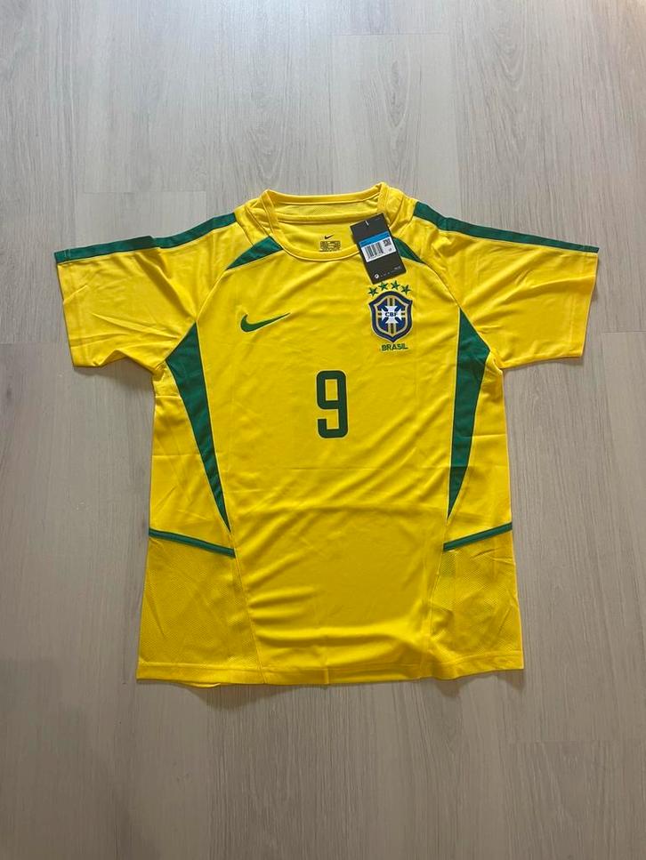 Brazilië Thuisshirt 2002 – Alle maten, Sport en Fitness, Voetbal, Zo goed als nieuw, Shirt, Ophalen of Verzenden