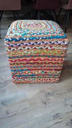 Kleurige hocker Boho stijl, Huis en Inrichting, Woonaccessoires | Overige, Ophalen, Gebruikt
