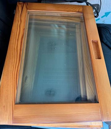 Ikea Ivar glazen massief houten vitrine deurtjes compleet - afbeelding 1