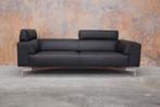 NIEUW beklede zwarte leren Leolux Howlo design bank, Driepersoons, 75 tot 100 cm, Ophalen of Verzenden, Zo goed als nieuw