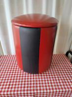 Vintage skai leren poef met opbergruimte jaren 70, Ophalen, Huis en Inrichting