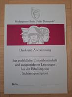 Felix Dzierzynski Berlin. DDR NVA MfS Oorkonde ongebruikt., Verzamelen, Ophalen of Verzenden, Landmacht, Nederland