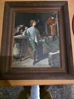 Mooi sprekend schilderijtje " De roker"  met lijst bxh 33x39, Antiek en Kunst, Kunst | Schilderijen | Klassiek, Ophalen