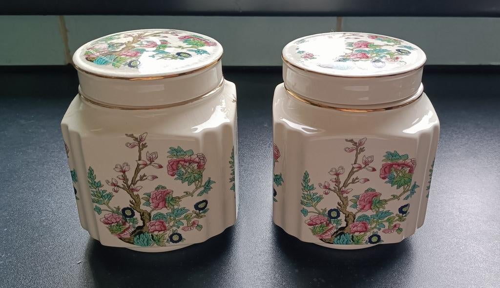 2 x  Vintage Sadler theebus  - Douwe Egberts., Gebruikt, Keramiek, Overige typen, Ophalen of Verzenden