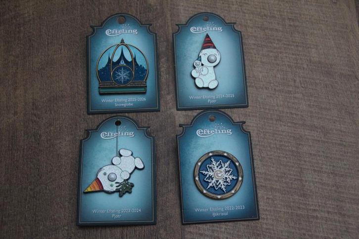 efteling pin 4 x winter pin, Verzamelen, Efteling, Nieuw, Button of Speldje, Ophalen of Verzenden