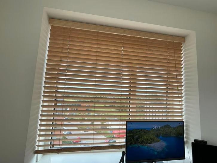 Bamboe Jaloezie Jax Naturel 160x175 cm, Huis en Inrichting, Stoffering | Gordijnen en Lamellen, Zo goed als nieuw, Ophalen