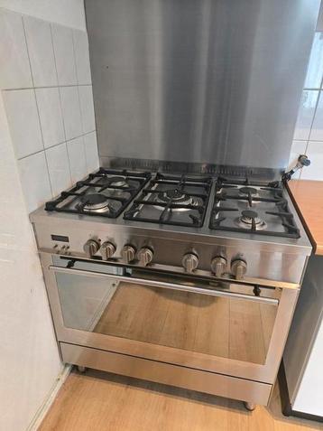 Gasfornuis Boretti RVS 90 cm ~Type Profi 950~  & achterwand beschikbaar voor biedingen