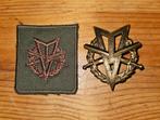 MLV speld met borstembleem, Verzamelen, Ophalen of Verzenden, Landmacht, Nederland, Embleem of Badge
