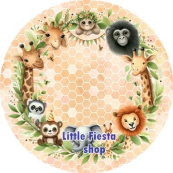 LF4645 icing frosting jungle dieren 20cm eetbare taart print beschikbaar voor biedingen