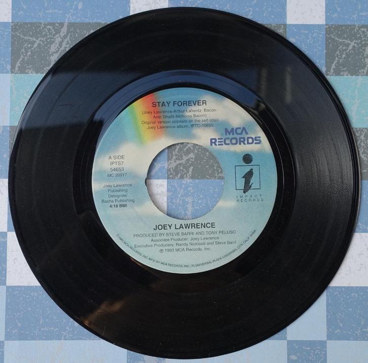 joey lawrence - stay forever, Cd's en Dvd's, Vinyl Singles, Gebruikt, Single, 7 inch, Ophalen of Verzenden