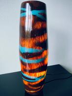 Italie Murano Tafellamp Glas Mocca Petrol Caramel 1990, Ophalen of Verzenden