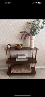 Sidetable walnoot kleur, Ophalen of Verzenden, 25 tot 50 cm, Rechthoekig, 100 tot 150 cm