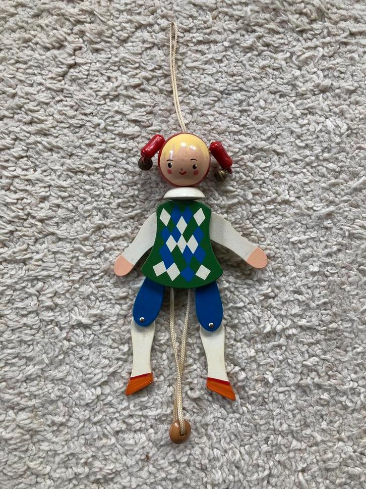 Trekpop hout Vintage -merk Sevi in ZGST, Kinderen en Baby's, Speelgoed | Houten speelgoed, Zo goed als nieuw, Ophalen of Verzenden