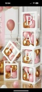 Huur ballonnen boxen babyshower jongen/meisje gender reveal, Hobby en Vrije tijd, Feestartikelen, Ophalen, Zo goed als nieuw, Versiering