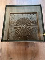 Vintage Salontafel Smoked Glas - EAB, Ophalen, Gebruikt, 100 tot 150 cm, Vierkant