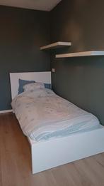 1 persoons bed 90x200  Ikea Malm met lattenbodem, Ophalen, 90 cm, Eenpersoons, Wit