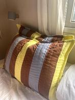 2x Gestreepte Katoenen Kussens met patchwork ZARAxCOLLAGERIE, Ophalen, Nieuw, Overige kleuren, Rechthoekig