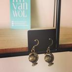 Wereldbol oorbellen, Overige materialen, Hangers, Bruin, Nieuw