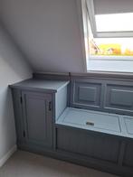 Houten klepbank, bank met kasten, Ophalen, Gebruikt, Met deur(en), 100 tot 150 cm