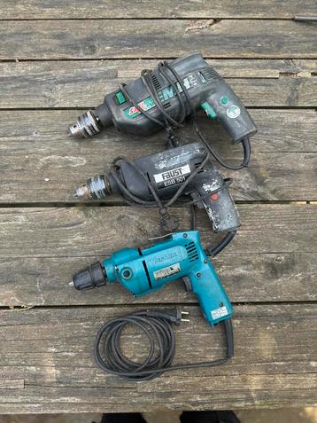 3 boormachines, Makita DP4700 Skill en Faust beschikbaar voor biedingen