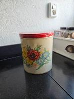 Vintage blik met bloemen, Gebruikt, Ophalen of Verzenden