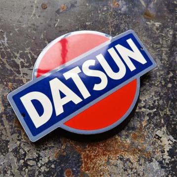 Emaille Schild DATSUN NISSAN Dealer Reclamebord Plaat Japan beschikbaar voor biedingen