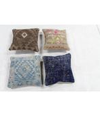 vintage 4x unike vintage kelim kussens met vulling 40x40 cm, Ophalen of Verzenden, Zo goed als nieuw, Vierkant