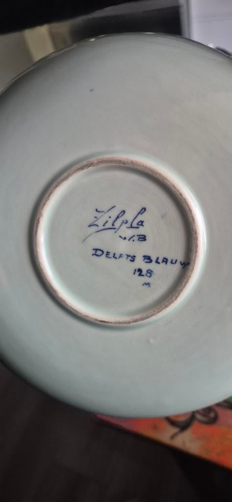 Zilpla Delfts Blauw Schaal met Handvat, Ophalen of Verzenden
