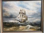 Schilderij olieverf klassiek zeilschip formaat 82x100cm, Ophalen