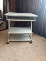 Handig wit tafeltje op wieltjes, Ophalen, Gebruikt, Metaal, 40 tot 80 cm