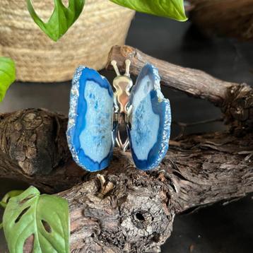 Agaat vlinder - blauw beschikbaar voor biedingen