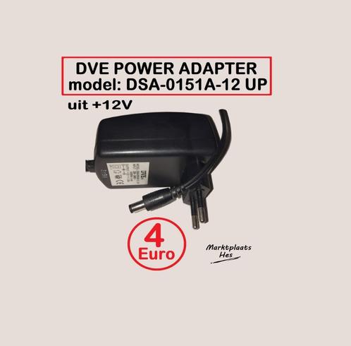 DVE POWER ADAPTER uit +12V  model: DSA-0151A-12 UP, Audio, Tv en Foto, Opladers, Zo goed als nieuw, Ophalen of Verzenden