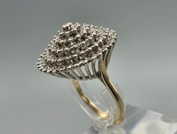 Gouden Vintage cocktailring 99 diamanten Ca:1.00 ct.2025/453 beschikbaar voor biedingen