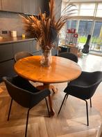 Ronde houten eettafel, Gebruikt, Rond, Ophalen of Verzenden, Vier personen