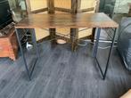 Bureau / schrijftafel met mangohouten blad en zwart frame, Ophalen, Zo goed als nieuw, Bureau
