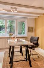 Ikea Bureau Hoogglans Wit (150x75) met Schragen + Poten, Huis en Inrichting, Ophalen, Gebruikt, Hout, 60 tot 90 cm