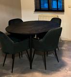 Zwarte Mangohout Eettafel - 120cm, Ophalen of Verzenden, Zo goed als nieuw, Minder dan 4 stoelen