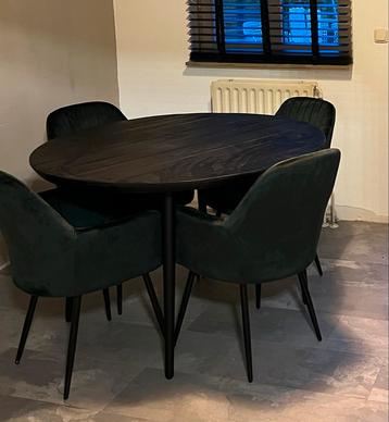 Zwarte Mangohout Eettafel - 120cm beschikbaar voor biedingen