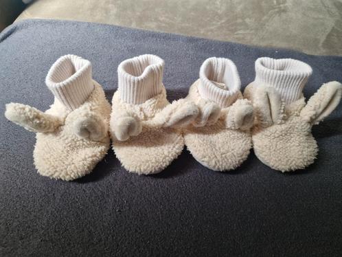 Teddy Fleece Konijnen Slofjes - Super Zacht! 2 sets, Kinderen en Baby's, Babykleding | Schoentjes en Sokjes, Zo goed als nieuw