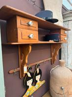 Wandrek, regaal, grenenhout, lades, haken, Antiek en Kunst, Ophalen