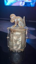 Dekselcontainer, buffelhoorn, gesneden, versierd 1930, Azië, Antiek en Kunst, Ophalen of Verzenden