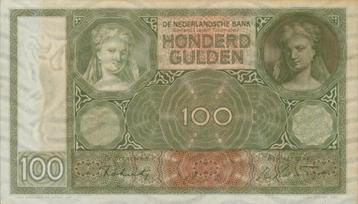 Honderd Gulden Vrouwenkop No KF 041817, 1930 UNC beschikbaar voor biedingen
