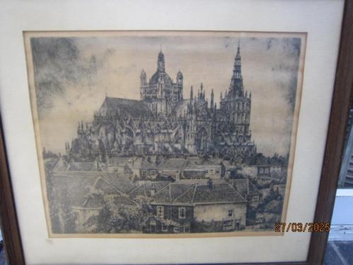 WIM van Leusden(PSCHEEN),Gr Ets, Kathedraal 's-Hertogenbosch, Antiek en Kunst, Kunst | Etsen en Gravures, Ophalen
